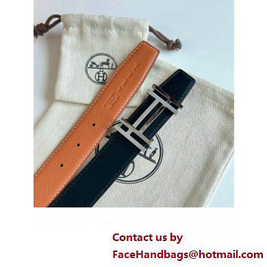 Hermes H au Carre belt buckle  &  Reversible leather strap 32 mm 05 2023